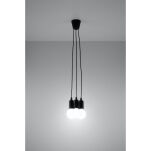 LAMPA WISZĄCA DIEGO 3 CZARNA SOLLUX  NOWOCZESNY stal  SL.0573 metalowa lampa SOLLUX LIGHTING  - 3