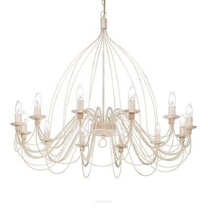 Lampa wisząca CORTE SP12 ANTYCZNY BIAŁY Ideal Lux 097664   rama z  metalu wykończenia o charakterze antyczno-podobnym w kolorze białym