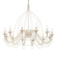 Lampa wisząca CORTE SP12 ANTYCZNY BIAŁY Ideal Lux 097664   rama z  metalu wykończenia o charakterze antyczno-podobnym w kolorze białym