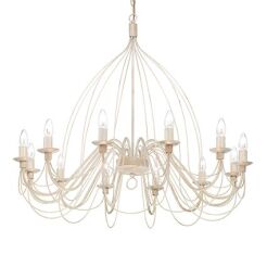 Lampa wisząca CORTE SP12 ANTYCZNY BIAŁY Ideal Lux 097664   rama z  metalu wykończenia o charakterze antyczno-podobnym w kolorze białym