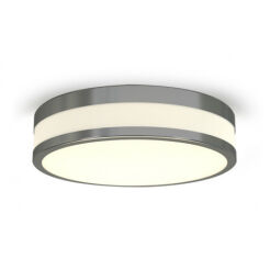 Plafon łazienkowy KARI 30 AZ2066 wykonana z metalu w kolorze chromu oraz szklanej przesłony 30 cm średnicy LED