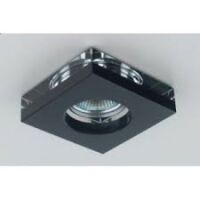 Lampa sufitowa wpuszczana Astro Nero kwadrat ze szkła metalowe elementy  mają kolor czarny techniczna