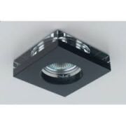 Lampa sufitowa wpuszczana Astro Nero kwadrat ze szkła metalowe elementy  mają kolor czarny techniczna