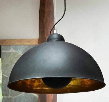 Lampa wisząca Toma AZzardo  AZ2376 vintage czarno-złota półokrągła