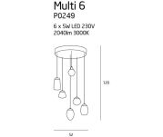 Lampa wisząca Murano A P0245 Maxlight podłużna pojedyncza oprawa szklana transparentna nietypowy kształt - 2