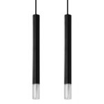 Lampa wisząca WEZYR 2 SL.0961 SOLLUX LIGHTING 2 czarne tuby ze szklanym akcentem - 4