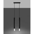 Lampa wisząca WEZYR 2 SL.0961 SOLLUX LIGHTING 2 czarne tuby ze szklanym akcentem - 5