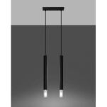 Lampa wisząca WEZYR 2 SL.0961 SOLLUX LIGHTING 2 czarne tuby ze szklanym akcentem - 5