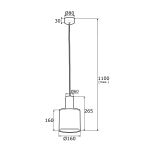 Lampa wisząca HERMAN 4248 Argon złota szerokość 16 cm - 2