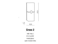 Kinkiet Cross 2 AZzardo MB758-2 AZ0085 lampa ze szkła i metalu idealna do salonu czy korytarza elegancka - 5