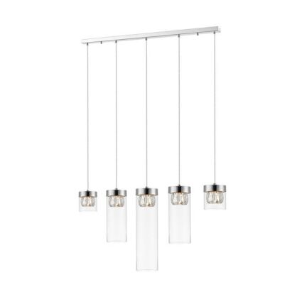 Lampa wisząca GEM zumaline P0389-05E-B5AC Efektowna błyszcząca powłoka i eleganckie szklane klosze z kryształkami wewnątrz G9 CHROM
