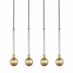 Lampa wisząca na listwie MIDA eleganckie zwisy szczotkowany mosiądz Zuma Line P0583-04A-2GHF - 3