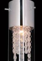 Lampa wisząca Marqu MDM1636/1A Italux  nowoczesna lampa wykończenie w kolorze chromu klosz w kształcie tuby transparentny wewnątrz zwisające kryształki 