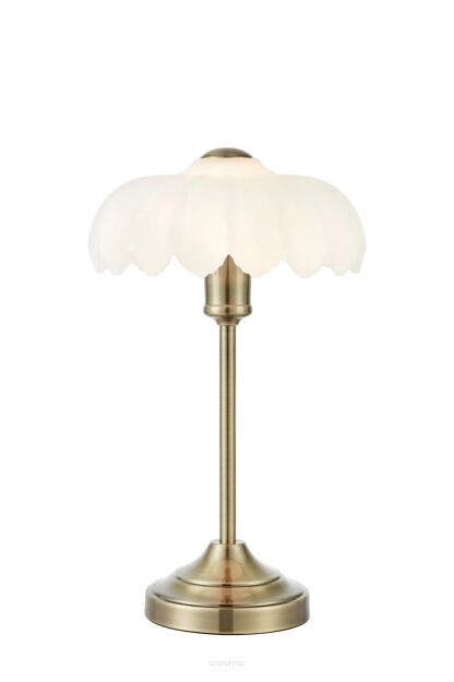 Lampa stołowa Kurage 1L E27 109179 Markslojd antyczny mosiądz/biała 43cm, klosz  Ø26cm