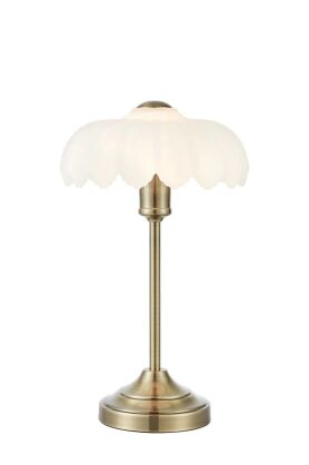 Lampa stołowa Kurage 1L E27 109179 Markslojd antyczny mosiądz/biała 43cm, klosz  Ø26cm