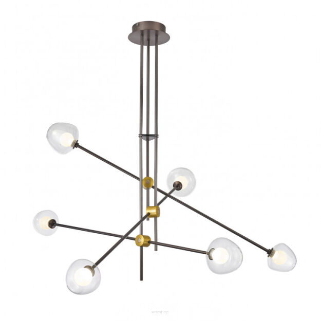 Lampa wisząca ROMILY PND-201883-6 Italux Art deco szkło dmuchane