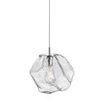 LAMPA WISZĄCA LAMPA WEWNĘTRZNA ROCK PENDANT P0488-01A-F4AC ZUMA LINE E27 METAL / SZKŁO  Srebrny, Transparentny - 2