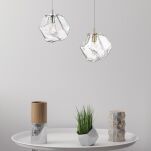 LAMPA WISZĄCA LAMPA WEWNĘTRZNA ROCK PENDANT P0488-01A-F4AC ZUMA LINE E27 METAL / SZKŁO  Srebrny, Transparentny - 3