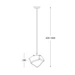 LAMPA WISZĄCA LAMPA WEWNĘTRZNA ROCK PENDANT P0488-01A-F4AC ZUMA LINE E27 METAL / SZKŁO  Srebrny, Transparentny - 4