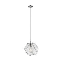 LAMPA WISZĄCA LAMPA WEWNĘTRZNA ROCK PENDANT P0488-01A-F4AC ZUMA LINE E27 METAL / SZKŁO  Srebrny, Transparentny