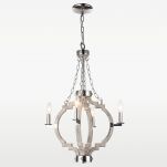 ZWIS PORTLAND Połączenie drewna i metalu żródła światłą w kształcie świeczek COSMO LIGHT P04254NI WD - 2