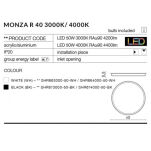 Oprawa natynkowa okrągła czarna nowoczesna MONZA R 40 AZzardo SHR673000-50-BK LED 5,5 cm wysokości 40 cm średnicy - 3