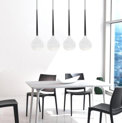 Lampa wisząca Aga 4 White azzardo MD1289-4 WH AZ1068  biała nowoczesna opływowy kształt 4 klosze