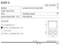 LAMPA NATYNKOWA Eloy 2 aluminium AZzardo GM4204 AL AZ1352 prostokąt natynkowy techniczny podwójny aluminium - 2