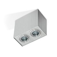 LAMPA NATYNKOWA Eloy 2 aluminium AZzardo GM4204 AL AZ1352 prostokąt natynkowy techniczny podwójny aluminium