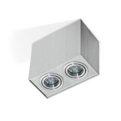 LAMPA NATYNKOWA Eloy 2 aluminium AZzardo GM4204 AL AZ1352 prostokąt natynkowy techniczny podwójny aluminium