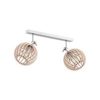 Oprawa sufitowa PORTORYKO 771 Argon Chromowana listwa + drewniane abazury