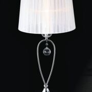 Lampa stołowa biurkowa Vivien MTM1637-1W Italux klosz z tasiemki w kolorze białym 